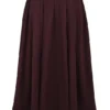 Cora rijkbruine midi-rok met plooien