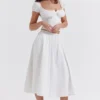 Cora witte midi-rok met plooien