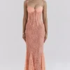 Cordelia Sorbet Lace Godet Maxi-jurk