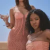 Cordelia Sorbet Lace Godet Maxi-jurk