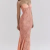 Cordelia Sorbet Lace Godet Maxi-jurk