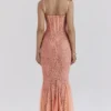 Cordelia Sorbet Lace Godet Maxi-jurk