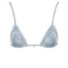 Corsica blauwe bikini-top met paisleyprint en ruches