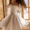 Cosette witte mini-halterjurk met broderie anglaise en katoen