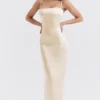 Costanza Vintage crèmekleurige maxi-jurk