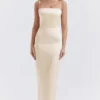 Costanza Vintage crèmekleurige maxi-jurk