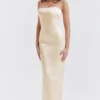 Costanza Vintage crèmekleurige maxi-jurk