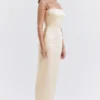 Costanza Vintage crèmekleurige maxi-jurk