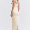 Costanza Vintage crèmekleurige maxi-jurk