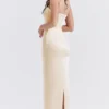 Costanza Vintage crèmekleurige maxi-jurk