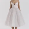 Countess French Dove Tulle Midi-jurk