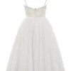 Countess French Dove Tulle Midi-jurk