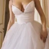 Countess French Dove Tulle Midi-jurk