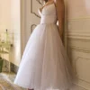 Countess French Dove Tulle Midi-jurk