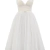 Countess French Dove Tulle Midi-jurk