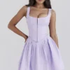 Cupid Orchid geplooide katoenen mini-jurk