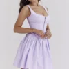 Cupid Orchid geplooide katoenen mini-jurk