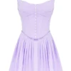 Cupid Orchid geplooide katoenen mini-jurk