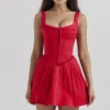 Cupid Scarlet geplooide mini-jurk
