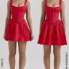 Cupid Scarlet geplooide mini-jurk