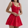 Cupid Scarlet geplooide mini-jurk