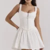 Cupid witte geplooide mini-jurk