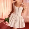 Cupid witte geplooide mini-jurk