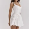 Cupid witte geplooide mini-jurk
