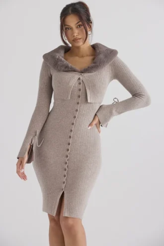 Dahlia beige kasjmier Vesten