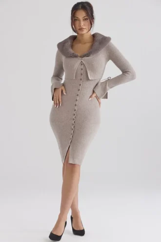 Dahlia beige kasjmier Vesten