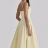 Dahlia Lemon katoenen midi-zomerjurk met prinsessensnit