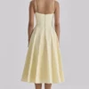 Dahlia Lemon katoenen midi-zomerjurk met prinsessensnit