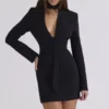 Danya Zwart Crêpe Zandloper Korsetten Top
