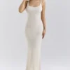 Dara Ecru Rose Maxi-jurk met borduursels