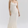 Dara Ecru Rose Maxi-jurk met borduursels