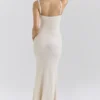 Dara Ecru Rose Maxi-jurk met borduursels