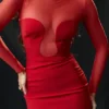 Darcy Scarlet Plunge Midi-jurk