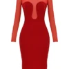 Darcy Scarlet Plunge Midi-jurk
