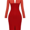 Darcy Scarlet Plunge Midi-jurk
