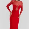 Darcy Scarlet Plunge Midi-jurk