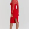 Darcy Scarlet Plunge Midi-jurk