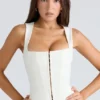 De Balconette Ivory Fitted Korsett Top