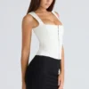 De Balconette Ivory Fitted Korsett Top