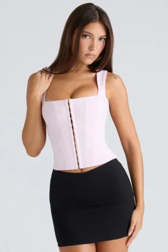 De Balconette Roze Getailleerde Korsetten Top