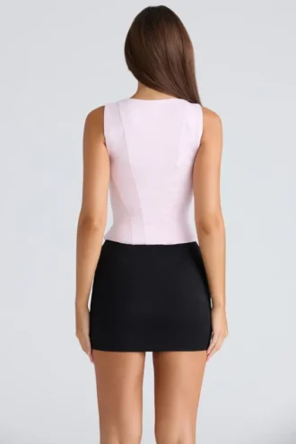 De Balconette Roze Getailleerde Korsetten Top