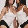 De Drape Neck Ivory Korsetten Top