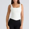 De Drape Neck Ivory Korsetten Top