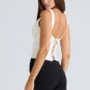 De Drape Neck Ivory Korsetten Top