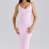 De Hourglass Baby Pink Midi Bandage Jurk