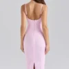De Hourglass Baby Pink Midi Bandage Jurk